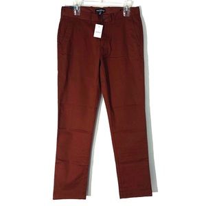 J. Crew Mens Straight Fit Flex Deep Redwood Chino Pant Size W30 L32